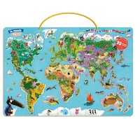 My magnetic world map in puzzle - I discover the world with Wolf
